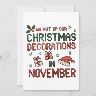 Invitation Nous mettons des décorations de Noël en novembre X