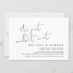 Invitation Nous n'avons pas pu attendre, Mariage Élopement Mo