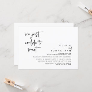 Invitation Nous n'avons pas pu attendre, Mariage Fuite de Noc