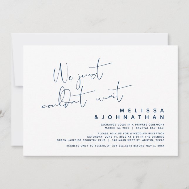 Invitation Nous ne pouvions tout simplement pas attendre, Mar (Devant)