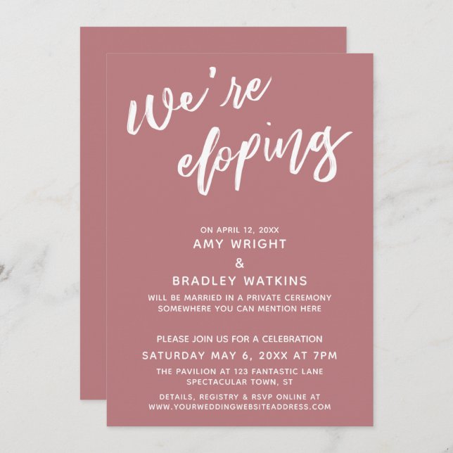 Invitation Nous nous éclipsons, Simple Écriture Manuscrite Ro (Devant / Derrière)