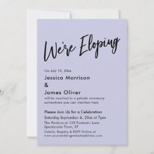 Invitation Nous nous enfuyons Minimal Handwriting Lavande
