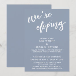 Invitation Nous nous enfuyons Simple écriture manuscrite bleu