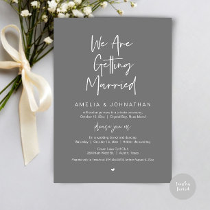 Invitation Nous nous marions, Dîner de Mariage en Elopement D