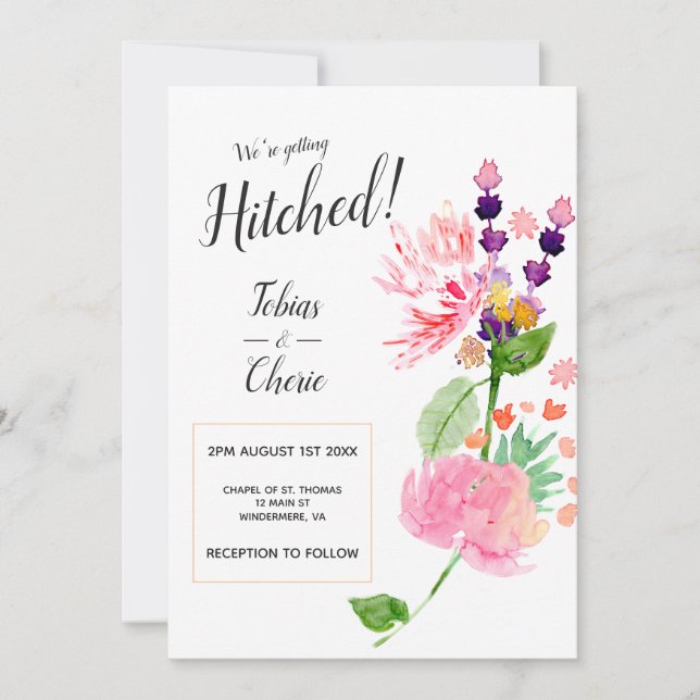 Invitation Nous nous marions Fleurs de mariage (Devant)