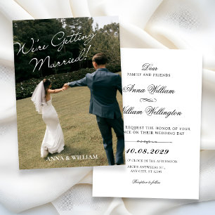 Invitation Nous nous marions photo de mariage minimaliste