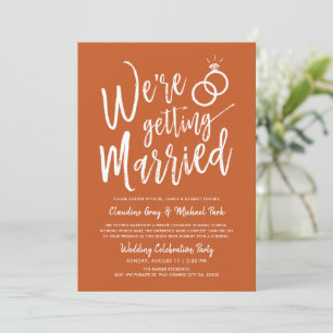Invitation Nous nous marions Terracotta de mariage après la c