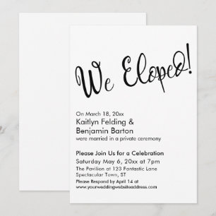 Invitation Nous nous sommes enfuis ! Célébration décontractée