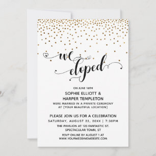 Invitation Nous nous sommes enfuis en secret Script, Confetti
