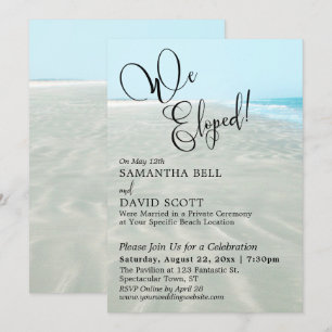 Invitation Nous nous sommes enfuis ! Événement de plage avec 