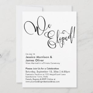 Invitation Nous nous sommes enfuis Mariage Élégant Calligraph