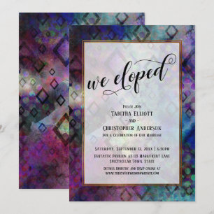 Invitation Nous nous sommes enfuis Mariage Moderne Abstrait C