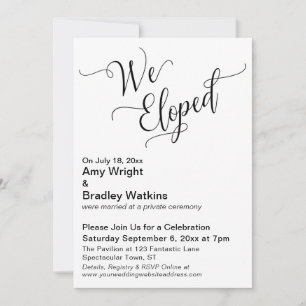 Invitation "Nous nous sommes enfuis" Typographie Célébration
