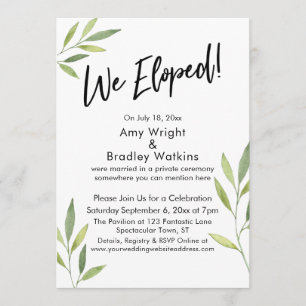 Invitation Nous nous sommes enfuis Typographie & Feuillage aq