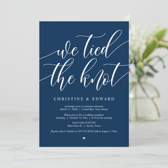 Invitation Nous nous sommes mariés, Fête de Mariage en Intime (Debout devant)