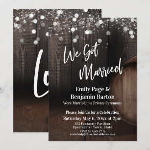 Invitation Nous nous sommes mariés Lumières de tonneau de vin