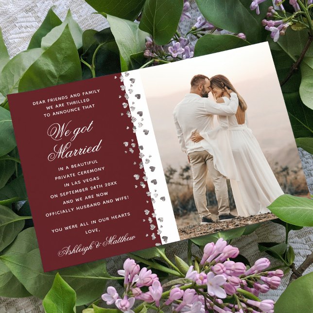 Invitation Nous Nous Sommes Mariés Parties scintillant Coeur  (Créateur téléchargé)