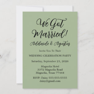 Invitation Nous nous sommes mariés Réception de mariage vert