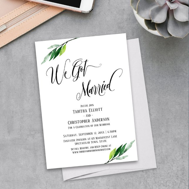 Invitation Nous nous sommes mariés scénario florissant et ver (Créateur téléchargé)