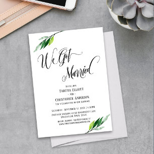 Invitation Nous nous sommes mariés Script fleuri et verdure