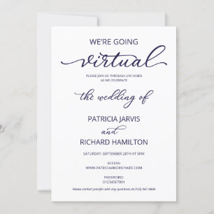 Invitation Nous organisons un mariage virtuel avec distanciat