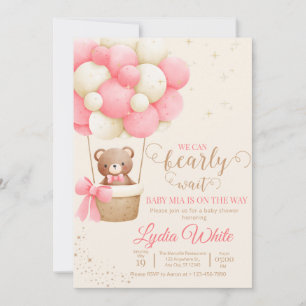 Invitation Nous pouvons à peine attendre Baby Shower Fille Ou