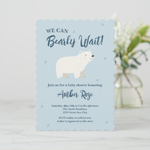 Invitation Nous pouvons à peine attendre Baby Shower Ours P