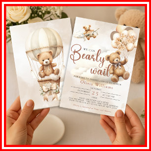 Invitation Nous pouvons à peine attendre Cub Brown Baby Showe