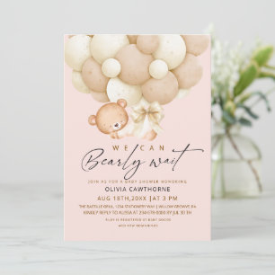 Invitation Nous pouvons à peine attendre Fille Baby Shower