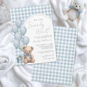 Invitation Nous Pouvons à Peine Attendre Garçon Ours Bleu Bab