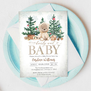 Invitation Nous pouvons à peine attendre la Baby Shower Ours 