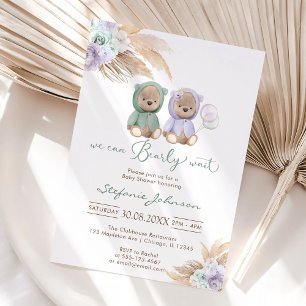 Invitation Nous pouvons à peine attendre la Baby Shower Ours 