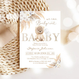 Invitation Nous pouvons à peine attendre la baby shower ours 