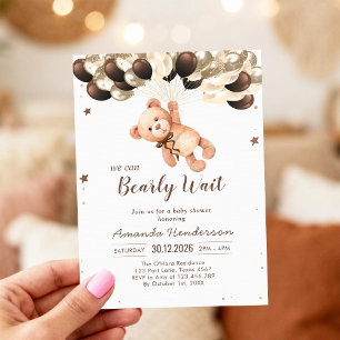 Invitation Nous pouvons à peine attendre la Baby Shower Ours 
