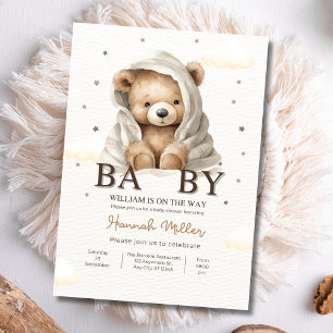 Invitation Nous pouvons à peine attendre la Baby Shower Ours 