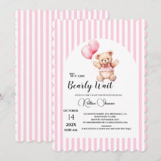 Invitation Nous pouvons à peine attendre la baby shower rose 
