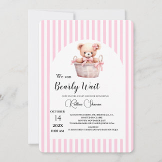 Invitation Nous pouvons à peine attendre la baby shower rose