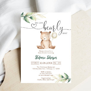 Invitation Nous pouvons à peine attendre la Baby Shower Teddy
