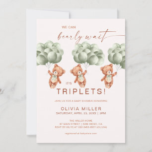 Invitation Nous pouvons à peine attendre les triplés bébé sho