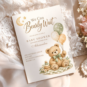 Invitation Nous pouvons à peine attendre Ours en peluche Baby