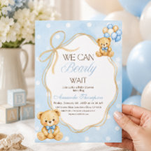 Nous Pouvons à Peine Attendre Ours en Peluche Bleu