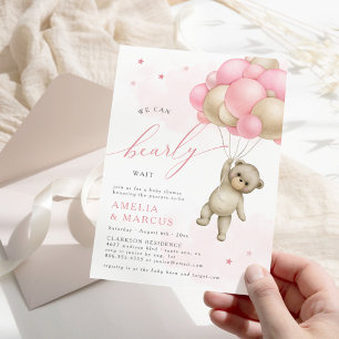 Invitation Nous pouvons à peine attendre Ours en peluche Fill