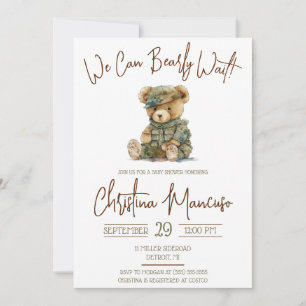 Invitation Nous pouvons à peine attendre Ours en peluche mili