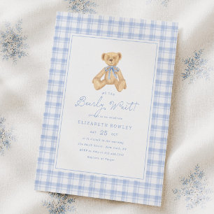 Invitation Nous pouvons à peine attendre Ours en peluche vint