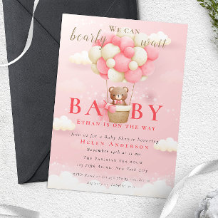 Invitation Nous pouvons à peine attendre Ourson Fête Prénatal