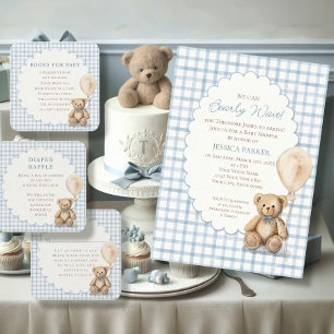 Invitation Nous pouvons à peine attendre Ourson Garçon Baby S