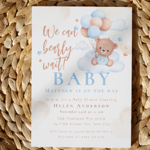 Invitation Nous pouvons à peine attendre Ourson Garçon Baby S