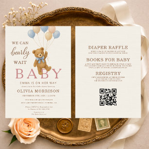 Invitation Nous pouvons à peine attendre une baby shower pour