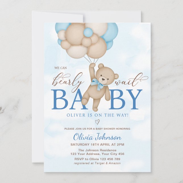 Invitation Nous pouvons attendre le Baby shower (Devant)