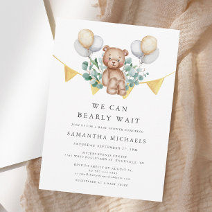 Invitation Nous pouvons attendre le Baby shower de l'ours